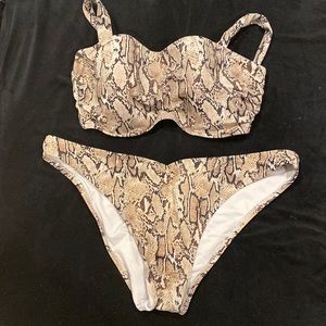 Two piece bathing suit .
